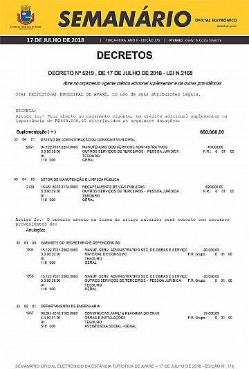 Semanário Oficial - Ed. 176