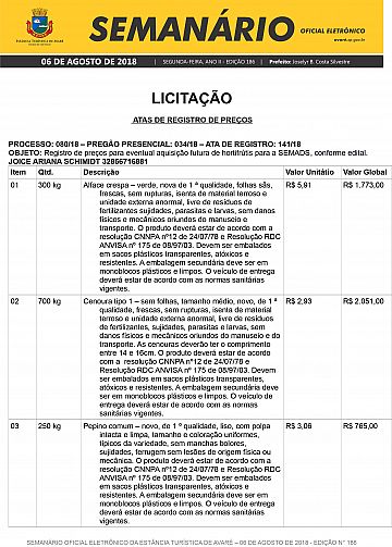 Semanário Oficial - Ed. 186