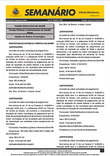 Semanário Oficial - Ed. 603