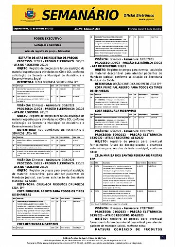 Semanário Oficial - Ed. 1738