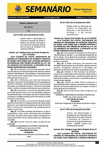 Semanário Oficial - Ed. 2017
