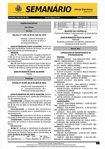 Semanário Oficial - Ed. 1617