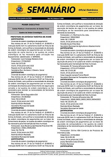 Semanário Oficial - Ed. 1500
