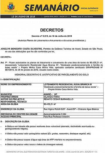Semanário Oficial - Ed. 173