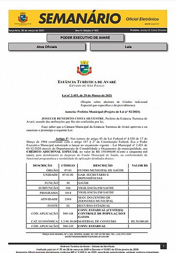 Semanário Oficial - Ed. 912