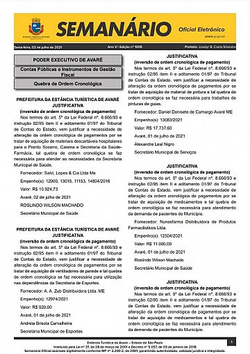 Semanário Oficial - Ed. 1005