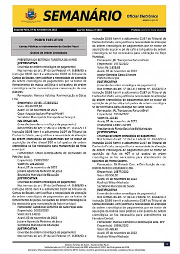 Semanário Oficial - Ed. 1432
