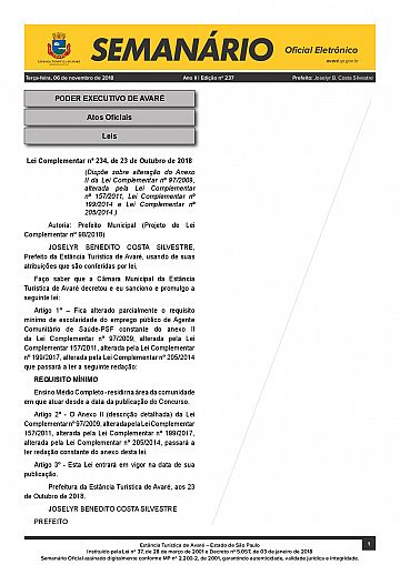 Semanário Oficial - Ed. 237