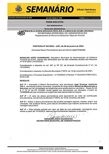 Semanário Oficial - Ed. 1856