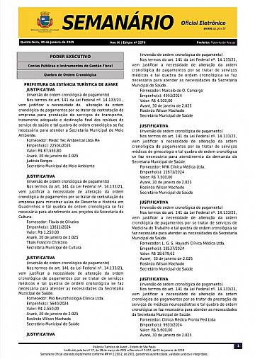 Semanário Oficial - Ed. 2276
