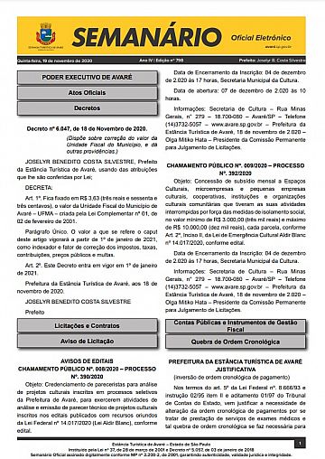 Semanário Oficial - Ed. 798