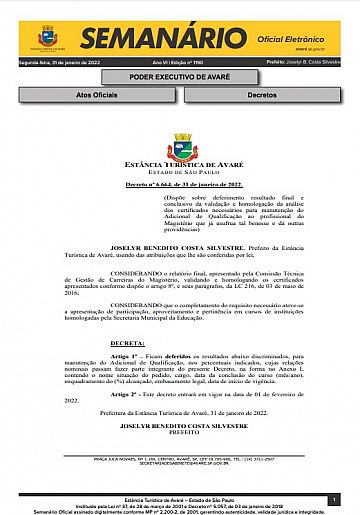 Semanário Oficial - Ed. 1190