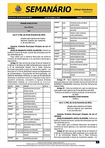 Semanário Oficial - Ed. 1523