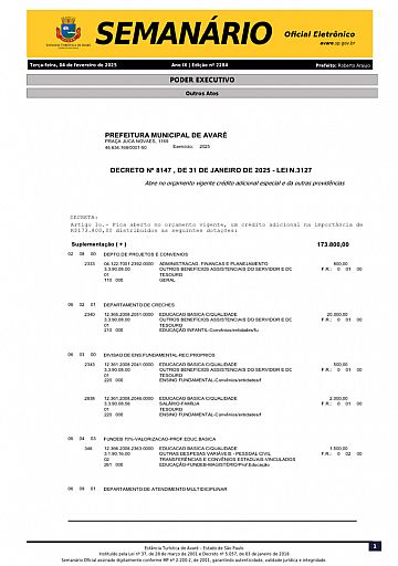 Semanário Oficial - Ed. 2284