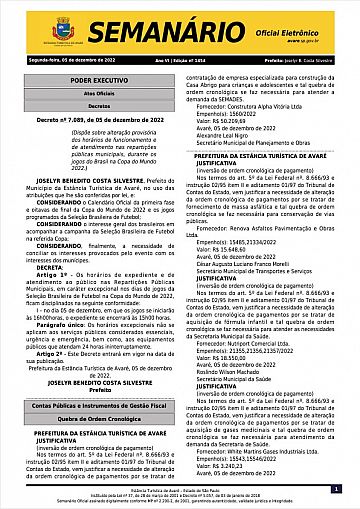 Semanário Oficial - Ed. 1454