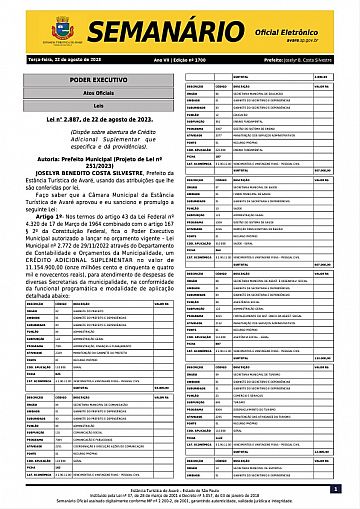 Semanário Oficial - Ed. 1700