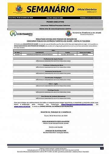 Semanário Oficial - Ed. 2186