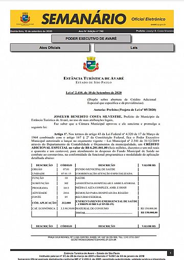 Semanário Oficial - Ed. 743