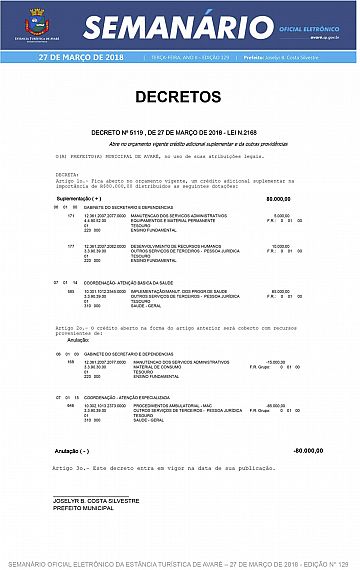 Semanário Oficial - Ed. 129