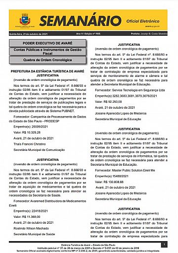 Semanário Oficial - Ed. 1105