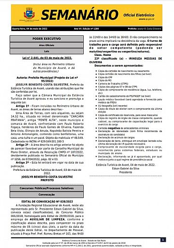 Semanário Oficial - Ed. 1280
