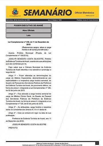 Semanário Oficial - Ed. 265