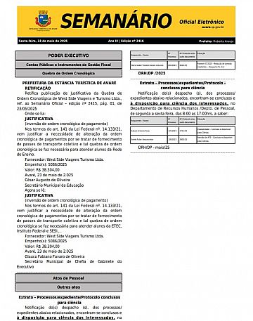 Semanário Oficial - Ed. 2416