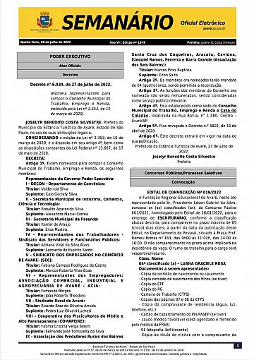 Semanário Oficial - Ed. 1349