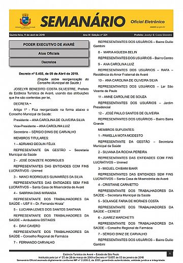 Semanário Oficial - Ed. 321