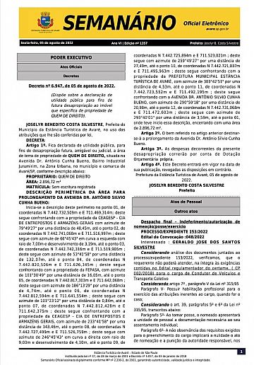 Semanário Oficial - Ed. 1357