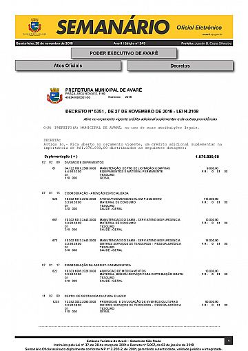 Semanário Oficial - Ed. 249