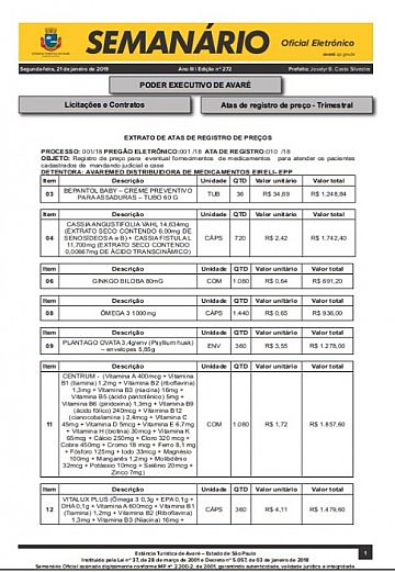 Semanário Oficial - Ed. 272