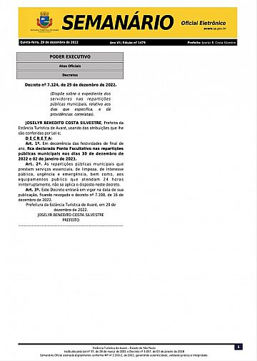 Semanário Oficial - Ed. 1479