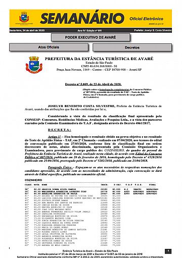 Semanário Oficial - Ed. 611