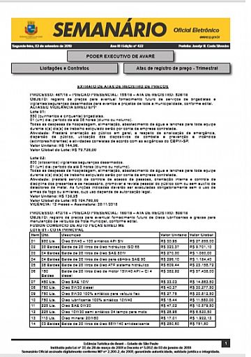 Semanário Oficial - Ed. 422