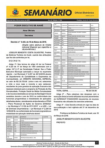 Semanário Oficial - Ed. 306