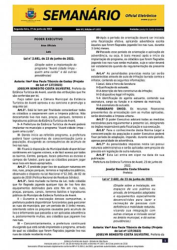 Semanário Oficial - Ed. 1322