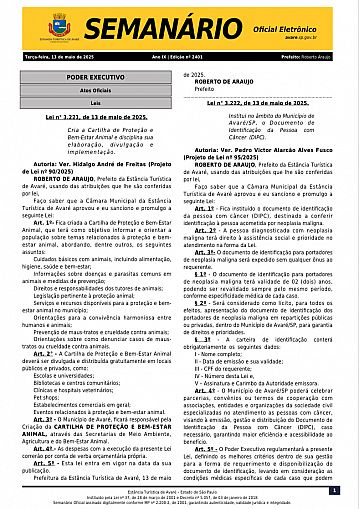 Semanário Oficial - Ed. 2401