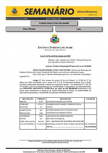 Semanário Oficial - Ed. 642