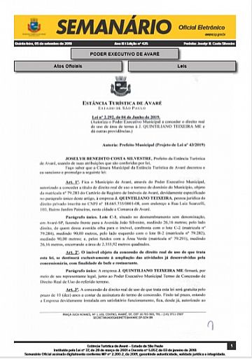 Semanário Oficial - Ed. 425