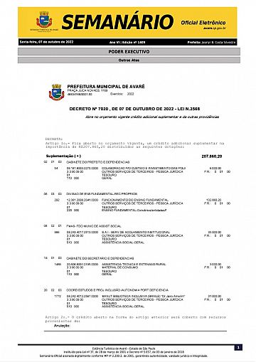 Semanário Oficial - Ed. 1409