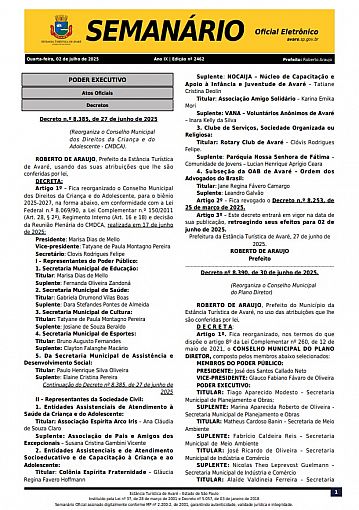 Semanário Oficial - Ed. 2462