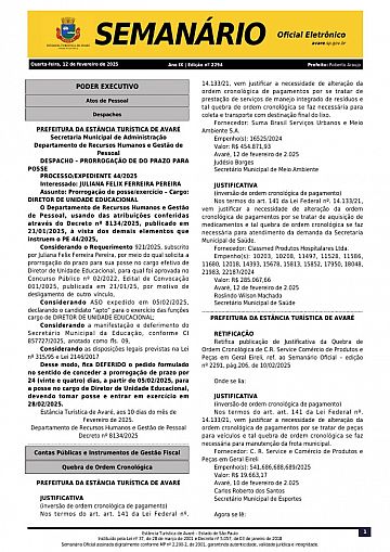 Semanário Oficial - Ed. 2294