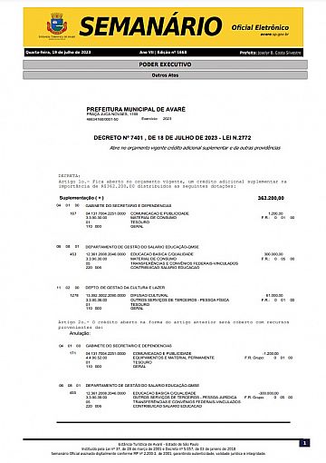 Semanário Oficial - Ed. 1668