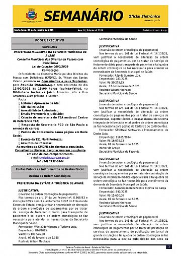 Semanário Oficial - Ed. 2289