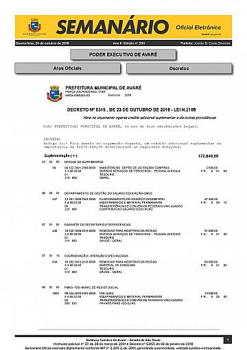 Semanário Oficial - Ed. 230