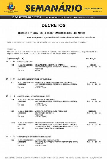 Semanário Oficial - Ed. 208