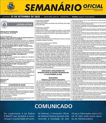 Semanário Oficial - Ed. 981