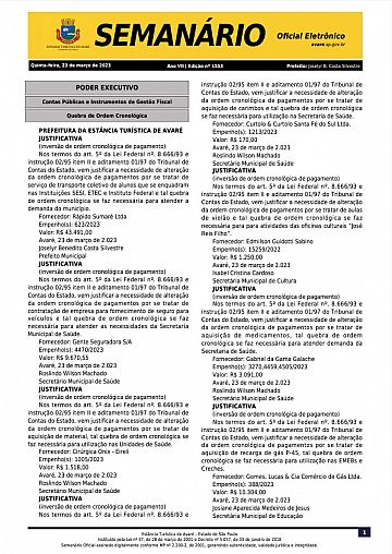 Semanário Oficial - Ed. 1553