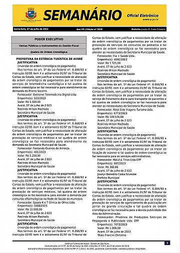 Semanário Oficial - Ed. 1658